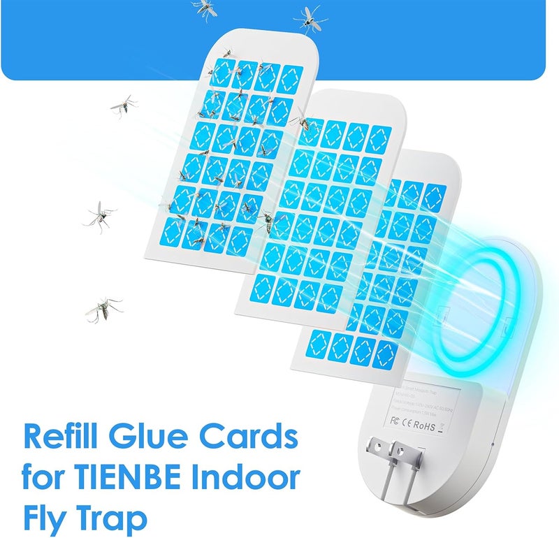 TIENBE 6 Pack Magnetism Glue Cards Indoor Plug-in Fly Trap Refill Pack for Indoor Fly Trap - Image 5